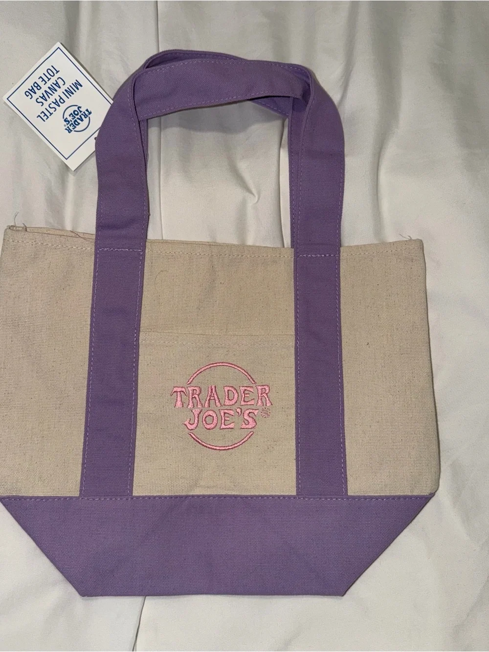 NWT Trader Joe’s Pastel Canvas Mini Totes 4